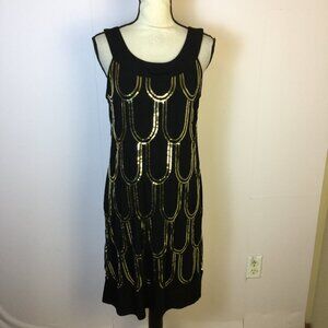 Scarlett Nite Sheath Dress Size 10 Womans Black Sequin Sleeveless Formal Party